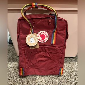 Kanken Rainbow NWT Ox Red with rainbow pattern 16L